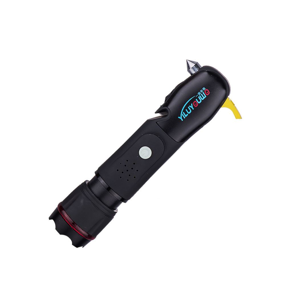 China Supplier Safety Hammer Alarming Whistle LED Emergency Flashlight With Seat Belt Cutter