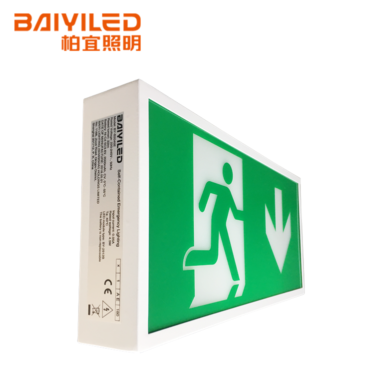 Double Sided Ceiling Mounted Led Green Requirement Accessible Fire Exit Emergency Sign