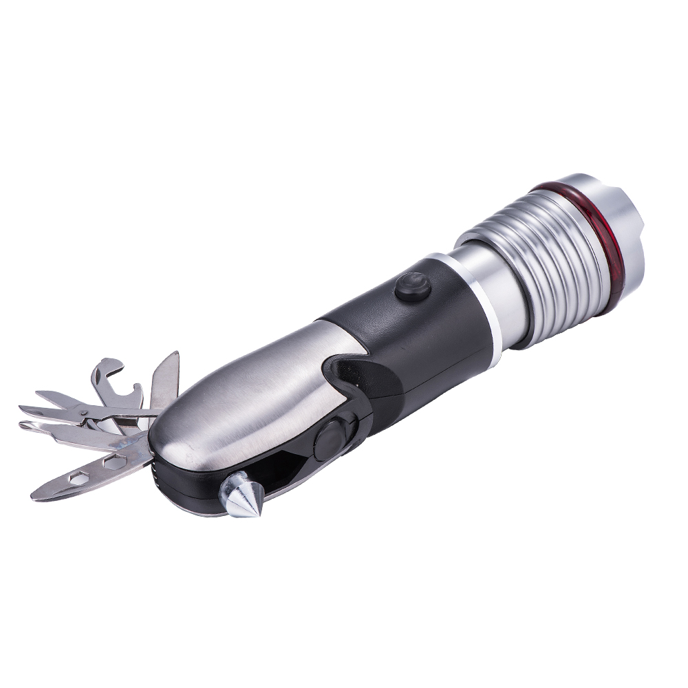 Aluminum LED Flashlight With Seat Belt Cutter