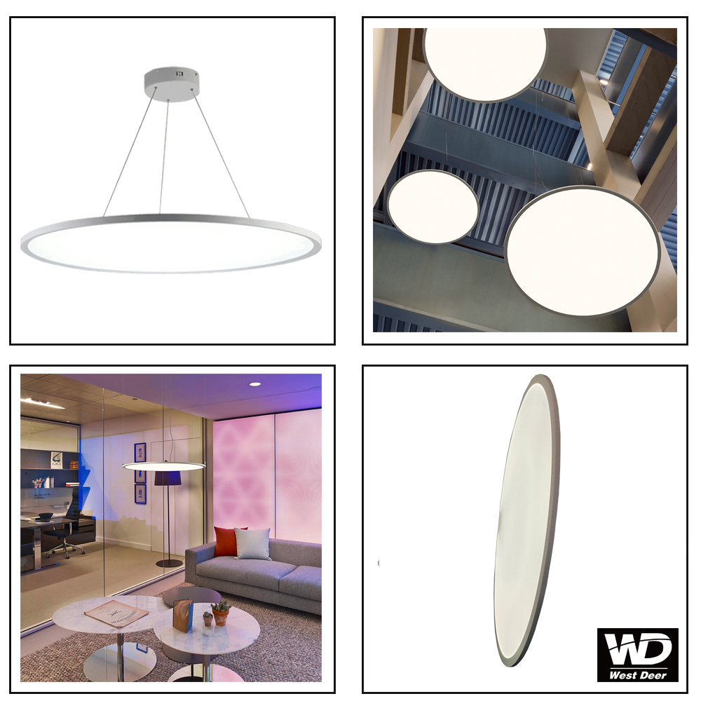 RGB Chandelier Ceiling Light, Round Panel Light with 2.4G Remote Control, Dimmable Lighting Fixtures