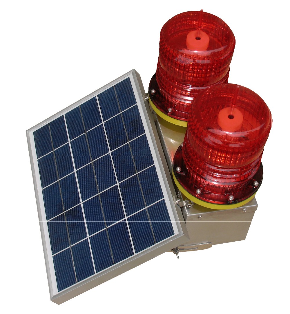 GS-LS/U FAA L-810 Double Solar Powered Aviation Obstruction Light