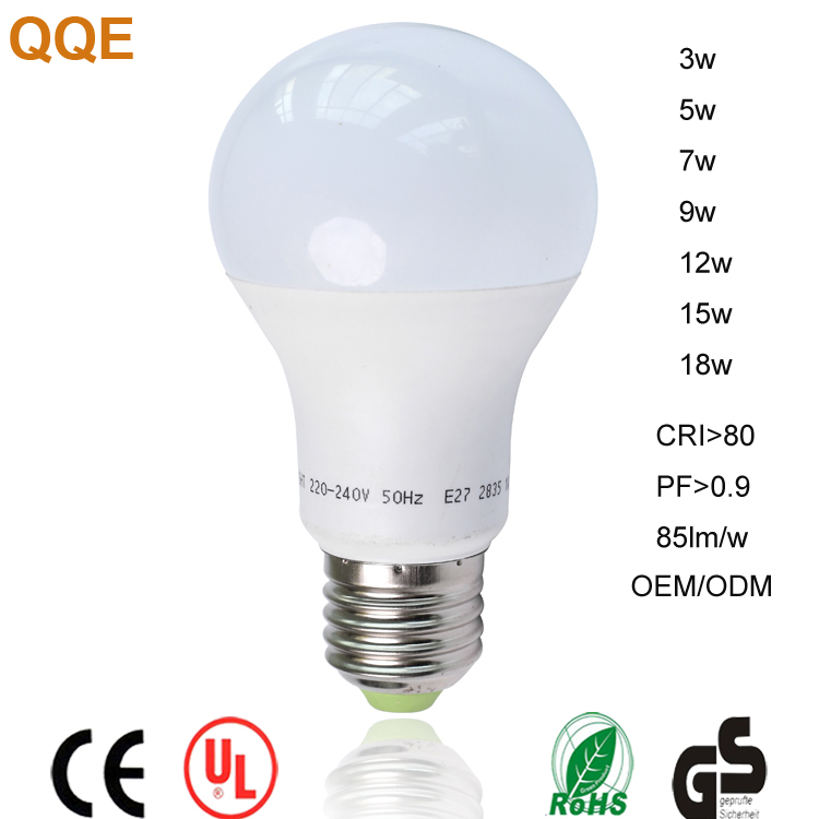 high brightness warm light cool white aluminum bulk buy from China 7w led light bulb e27