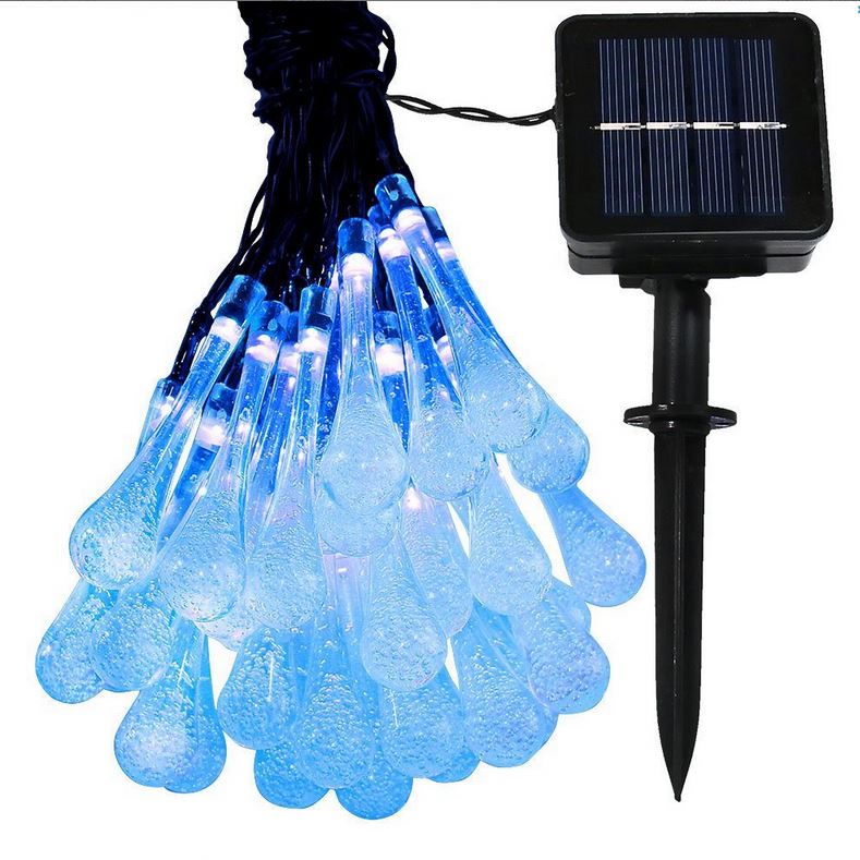 Solar String Lights, 19.7Ft 30 LED Waterproof Crystal Ball Solar Powered light