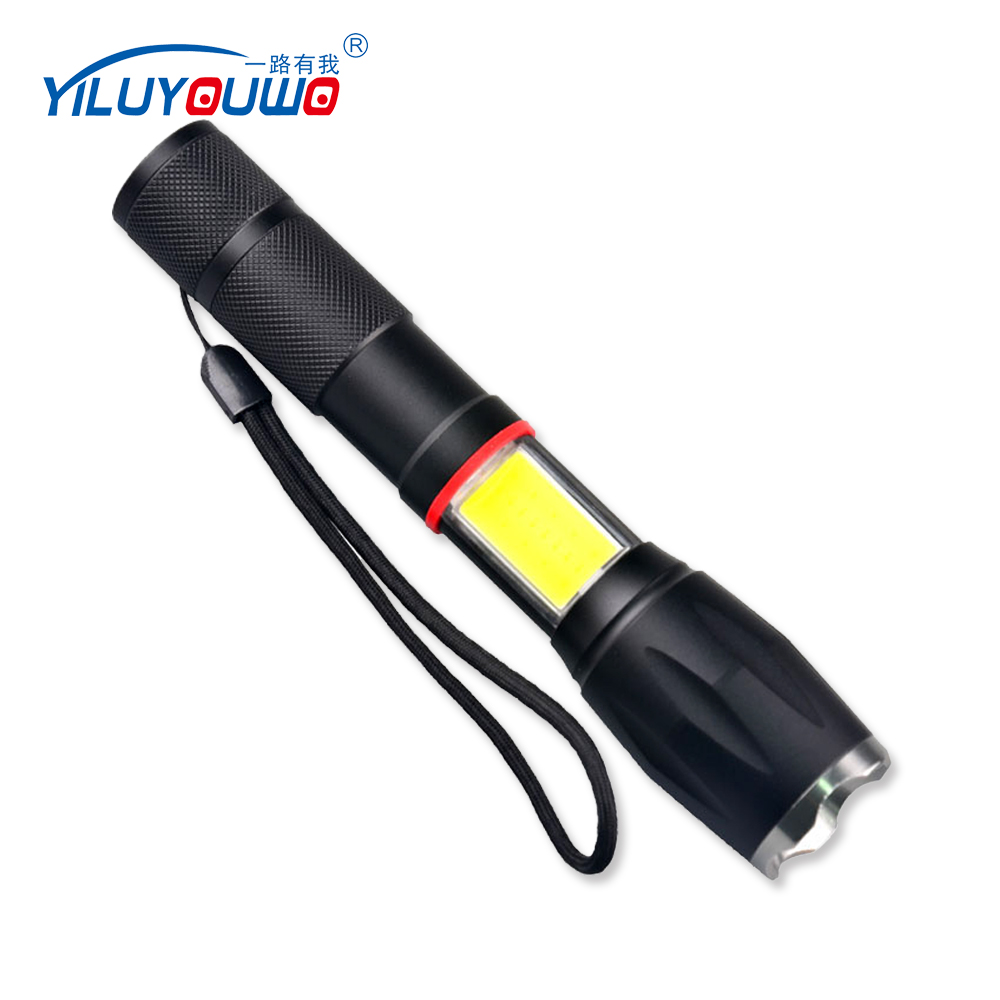 High Power Led Flashlight T6+Middle COB Multifunction Aluminum Tactical Flashlight