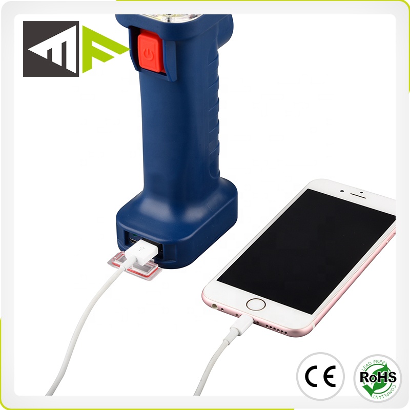 Power bank LED work light COB Bulb USB Rechargeable Multi-function Portable Work Light with magnet and hanger