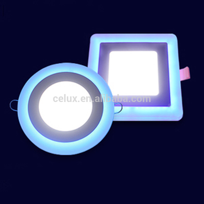 IC driver Square shape 3W plus 3W double color led ceiling light