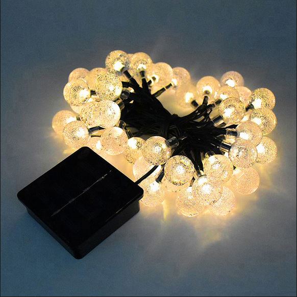 Crystal Ball Globe String Lights Outdoor Mini Crystal Ball Globe light strings have 50 LED's spaced