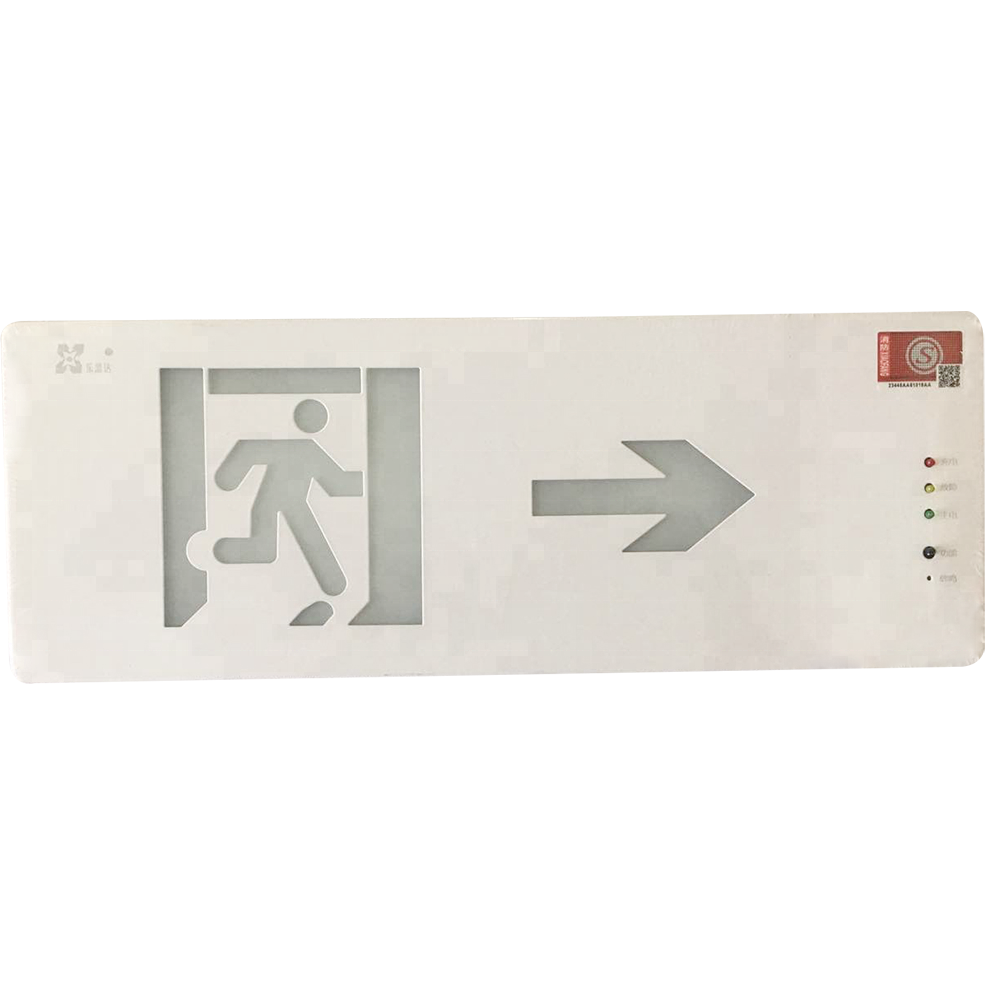 IP30 cheap emergency exit sign board white panel and green light