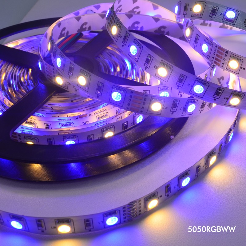 5M RGBW RGBWW LED strip light waterproof 5050 SMD 60 led/M DC12V 24V flexible RGBW led strip lighting outdoor