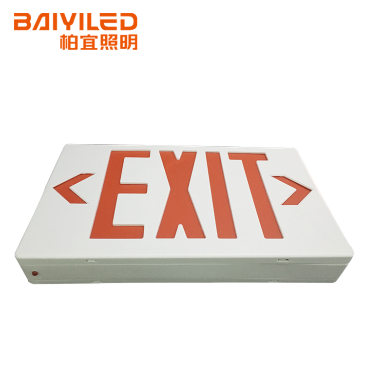 Red Light Battery Backup Led Edge-Lit Double-Side Illuminated Emergency Exit Sign