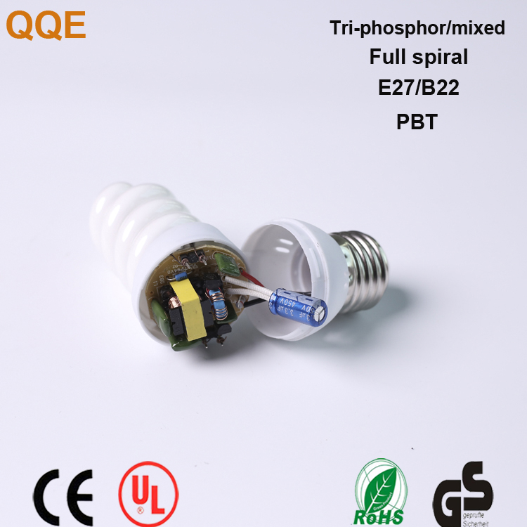 Tri-phosphor T4 Full Spiral CFL energy saving lighting Lamp bulb compact fluorescent light 20w