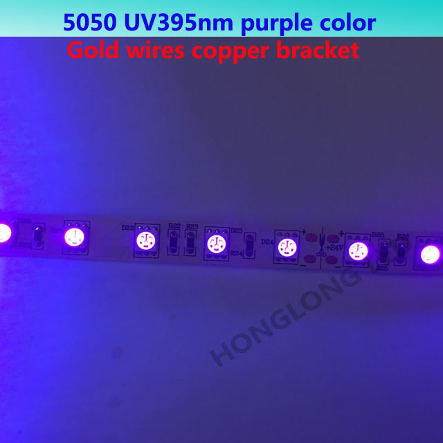 UV LED Light bar purple Strip 2835SMD 395nm 405nm 60leds/m LED Ultraviolet Purple Light Bulb