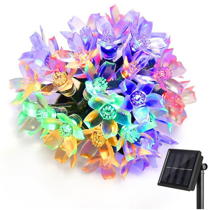 220V 12M 100LED Solar Powered Neon Rope Garden Christmas Light