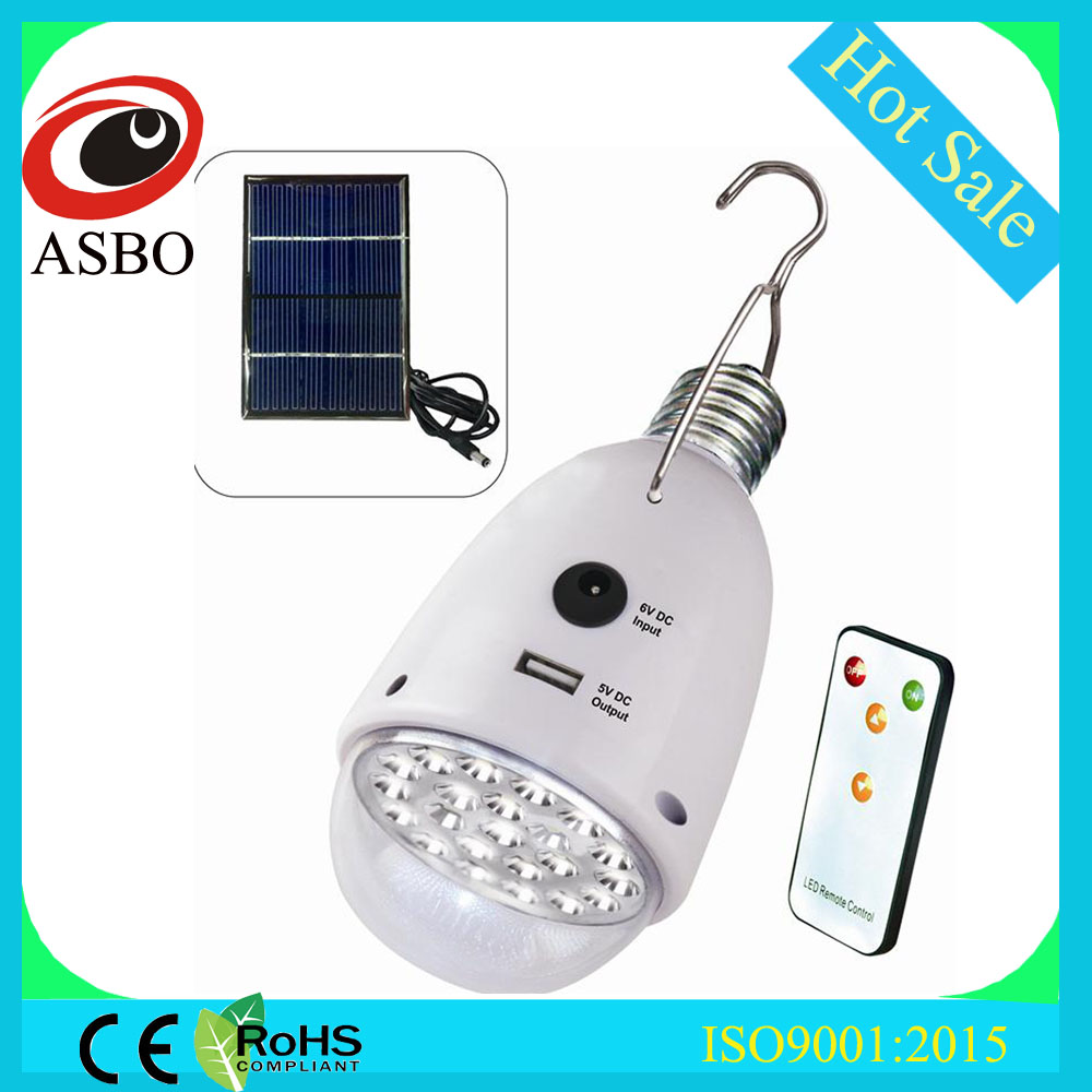 2016 Hot selling Solar LED bulb solar camping light kit Solar bulb with remote control