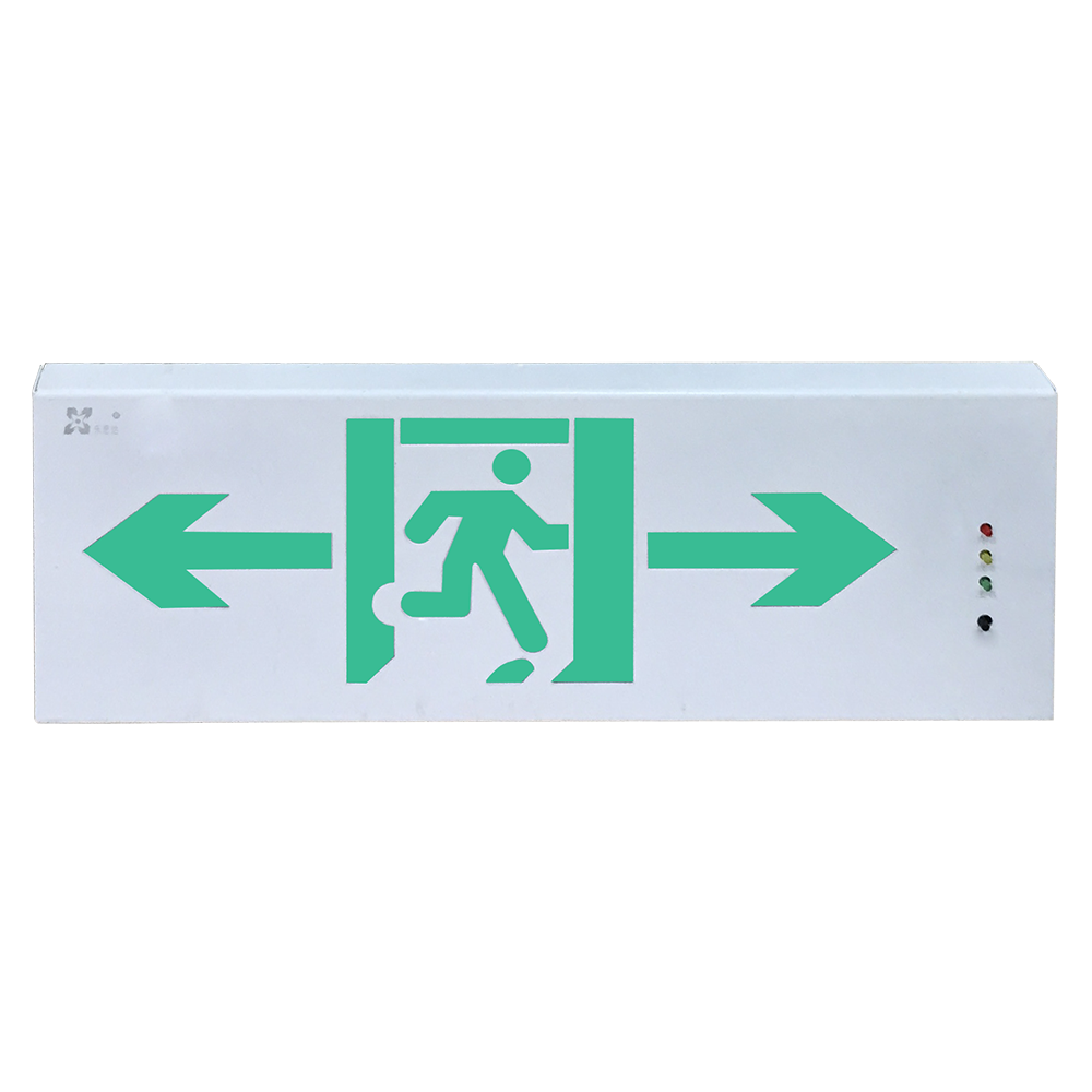 Rechargeable emergency exit sign light with battery backup led green sign lights
