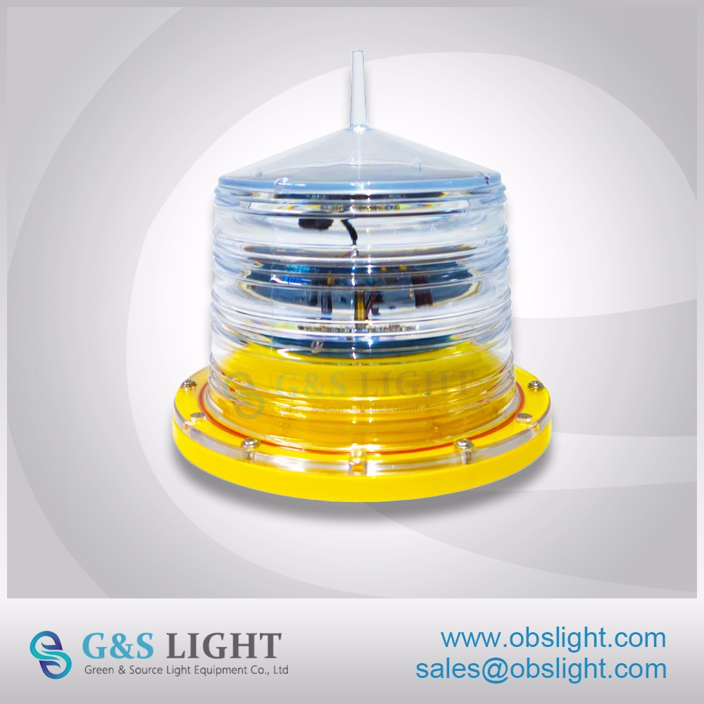 Low intensity Solar Powered Aviation Obstruction Light for Antena/Telecom GMS/ High rise building/tower crane