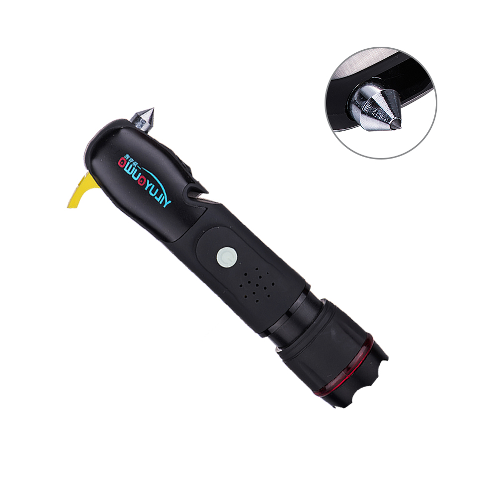 Portable Safety Hammer Multi Function Tools LED Flashlight With Alarm Whistle