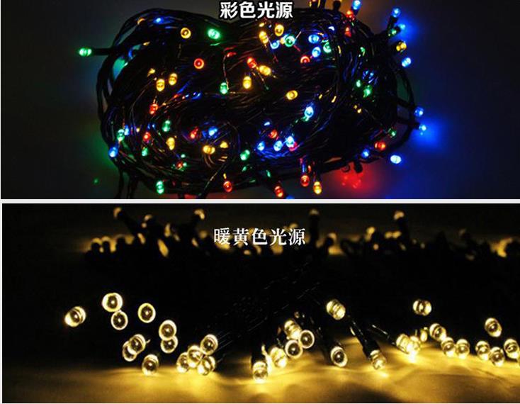 100 LED Solar Light Chain Three Color Solar Fairy Lights String Trees Christmas Party Garden Outdoor Light