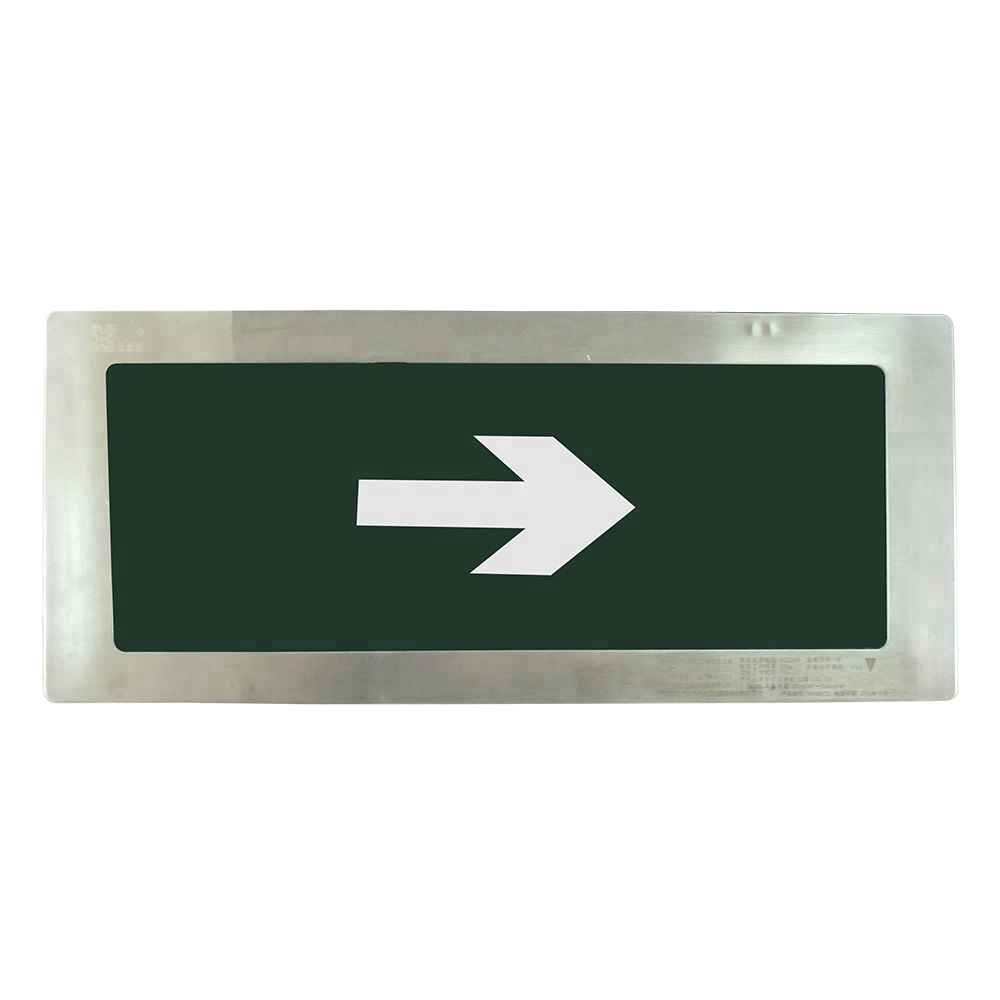 China manufacture luckstar emergency board green green led illuminated exit sign with battery operated