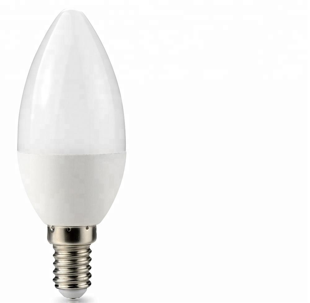 SMD E14 E27 Candle lamp 3W 6000K plastic+Aluminum LED bulbs CE ROSH