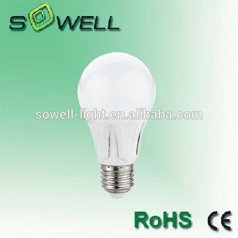 2 years warranty 6.5w E27 59*120mm 5730SMD ceramic CE RoHS indoor globe LED light bulbs