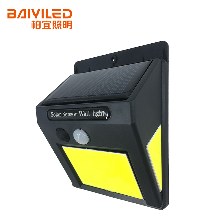 Sensor Led Power Solar Wall Light Steel