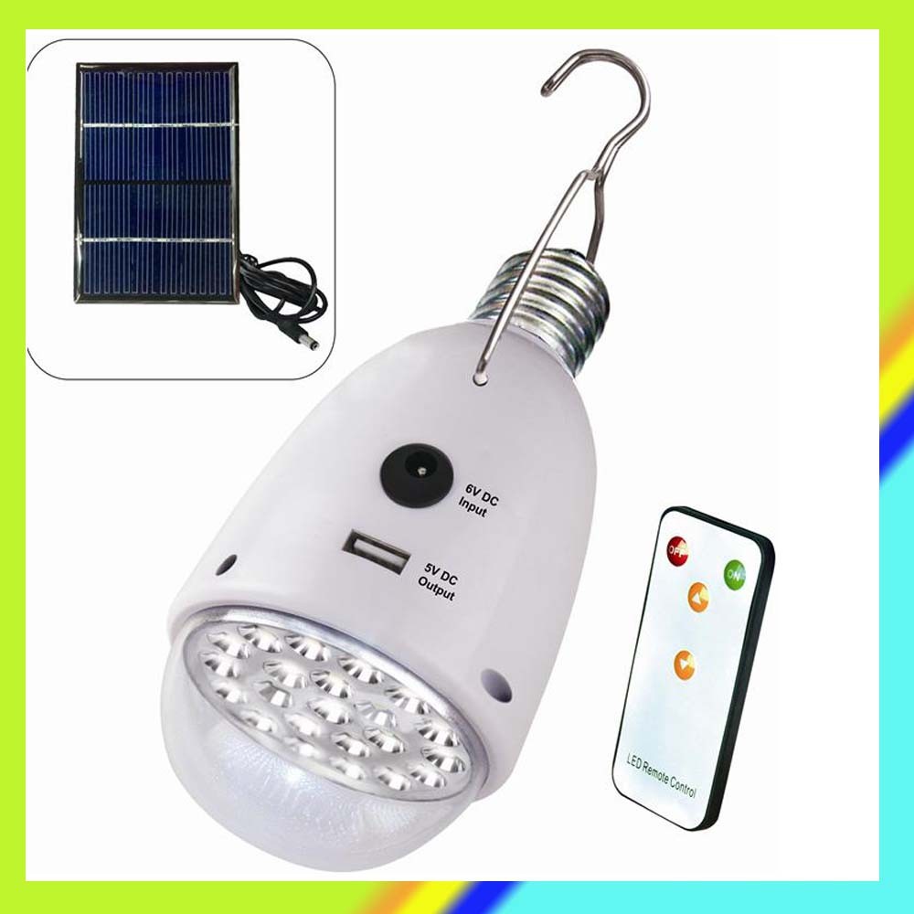 LED Rechargeable Solar Bulb (Dimmable, Phone Charging, Emergency Lighting)