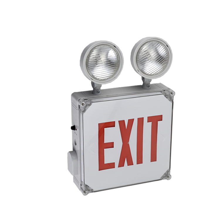 UL Approved Wet location rated EXIT SIGN Combo JECWPR  battery operated emergency exit lights