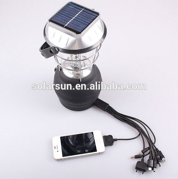 6 led lantern hand crank solar lantern