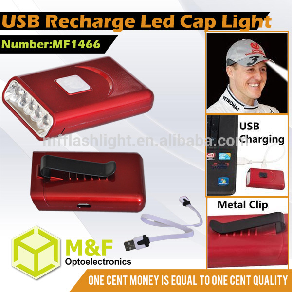 Christmas Gift LED Light USB Rechargeable Lamp For Caps And Hats