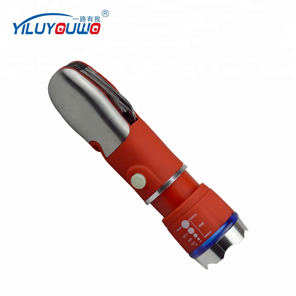 Hot Sale Supermarket Promotional Battery Seatbelt Cutter Multi Function Tools LED Torchlight With Emergency Hammer For Car