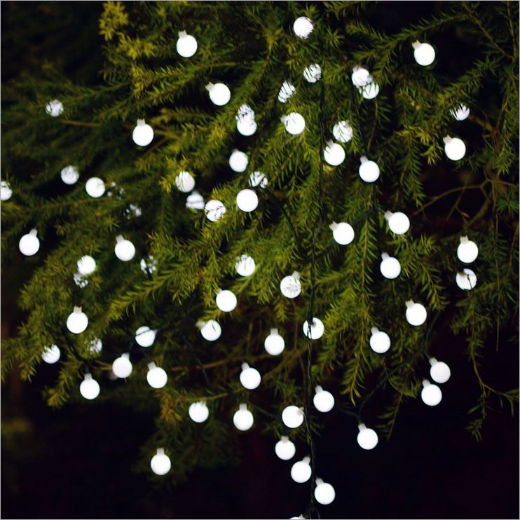 6.5M 30LED Solar Crystal Ball Light String Christmas Wedding Party Decoration-White Details