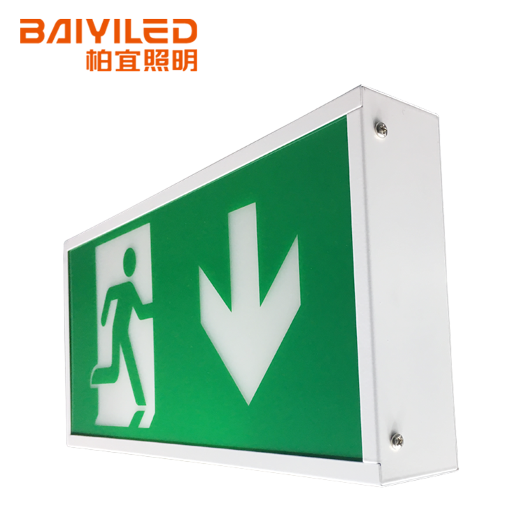 Bulkhead 8W Fluorescent Emergency Automatic Light Lighting Battery Fire Exit Running Man Luminaire