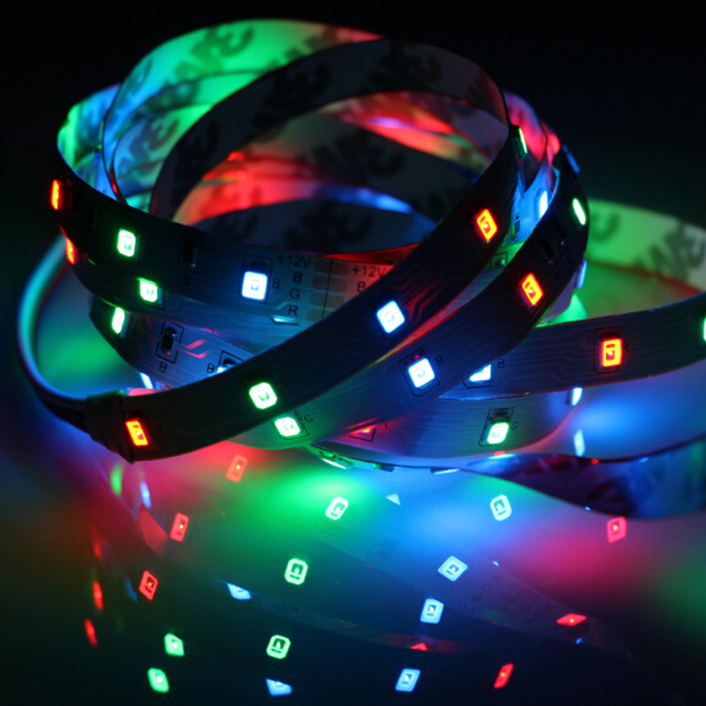 SMD2835+5050 RGBW led strip 60leds/m 2835 led strip rgb waterproof,WhitePCB, with 44 keys IR Remote