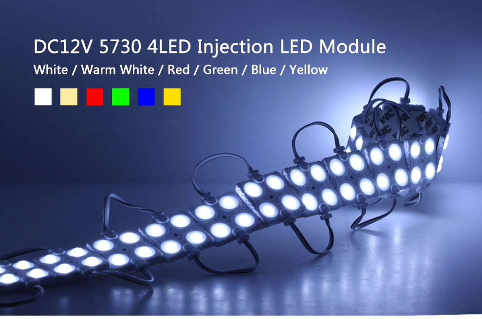 Shenzhen injection 3 led module SMD 5730 IP65 waterproof RGBW color outdoor Led injection module