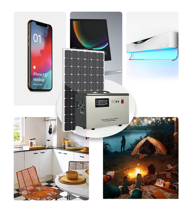 Portable hybrid inverter solar panel power system indoor outdoor