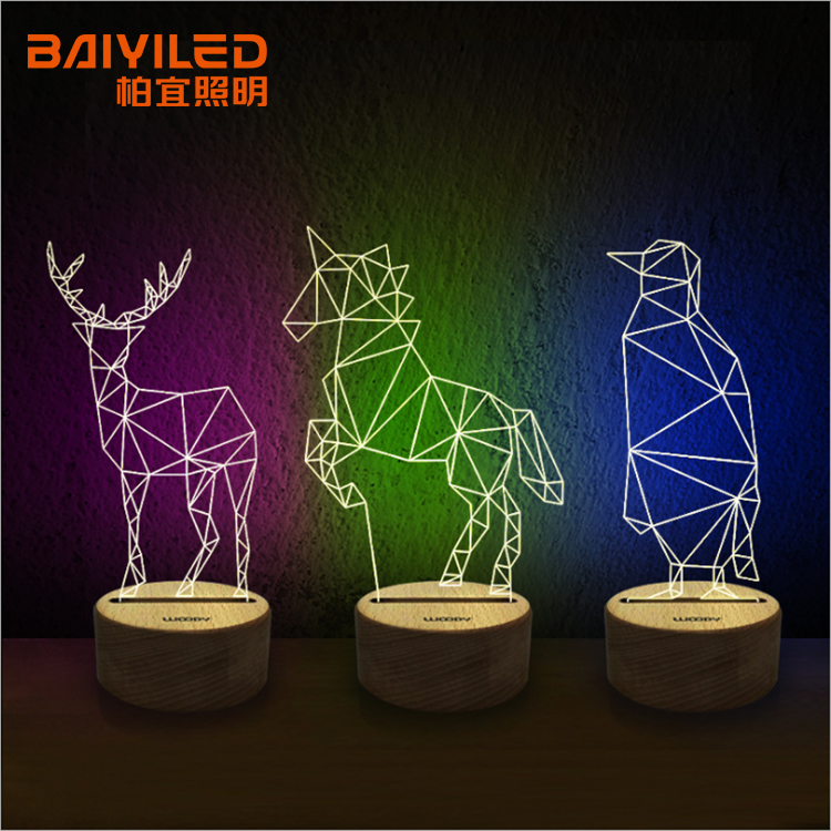 Hot sale Light Fluorescent Football 3d Flower Night Lamp