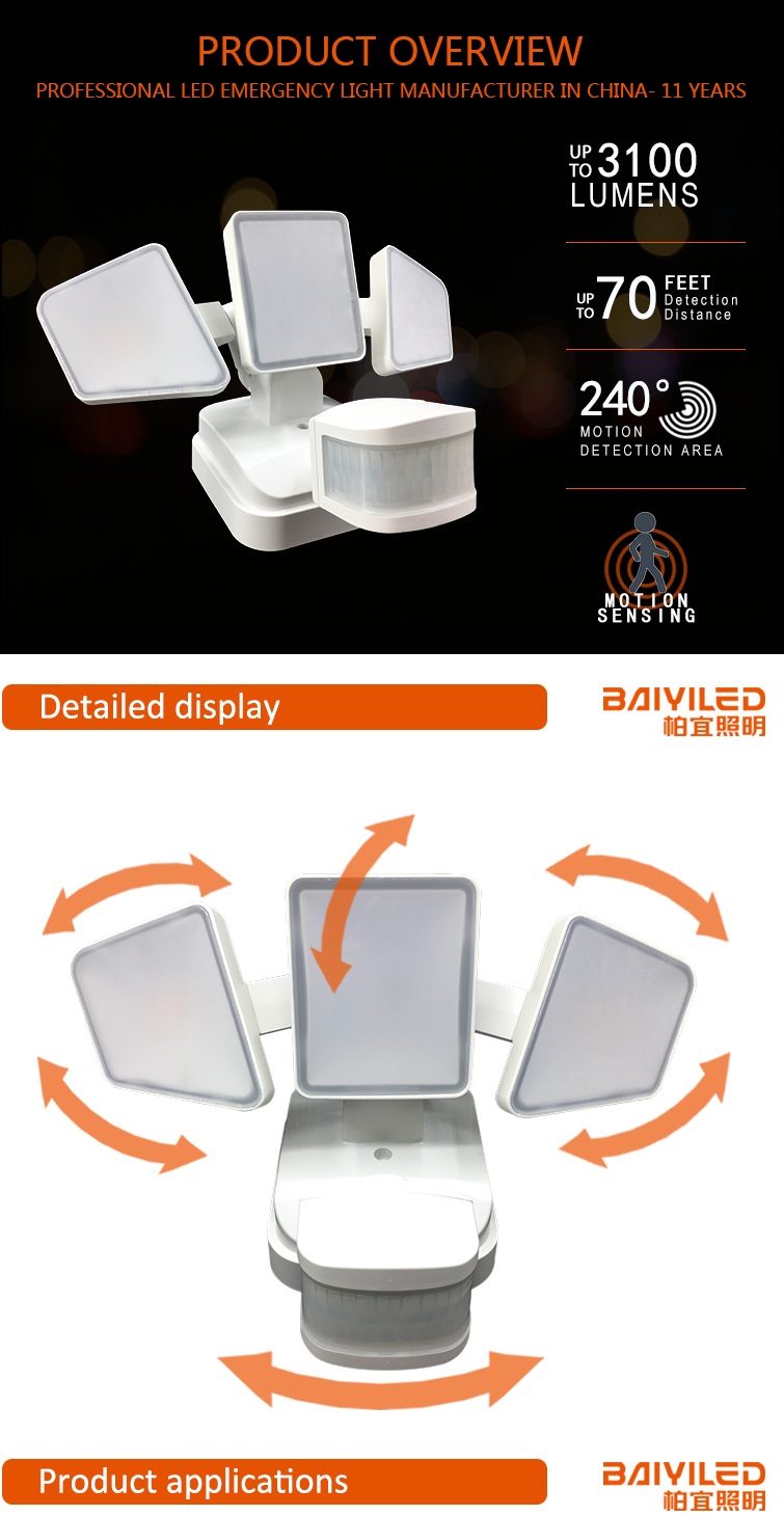 Ip65 Flood Led Security Light With Motion Sensor