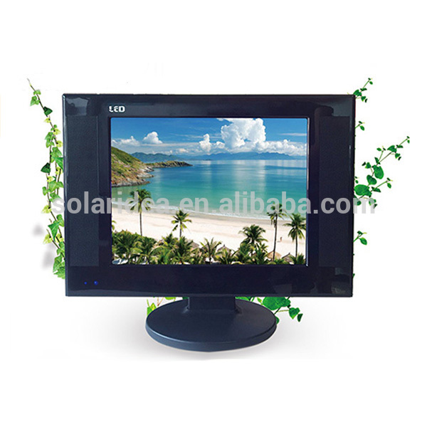 Complete off-grid mini 15 inch dc 12v led tv 10 watt camping tv solar