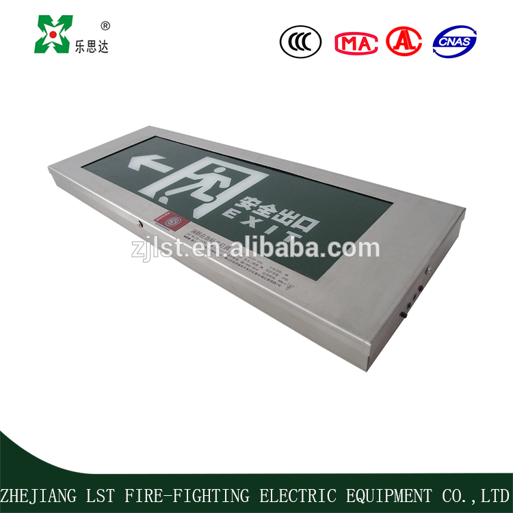 Stainless steel emergency exit sign light led green board