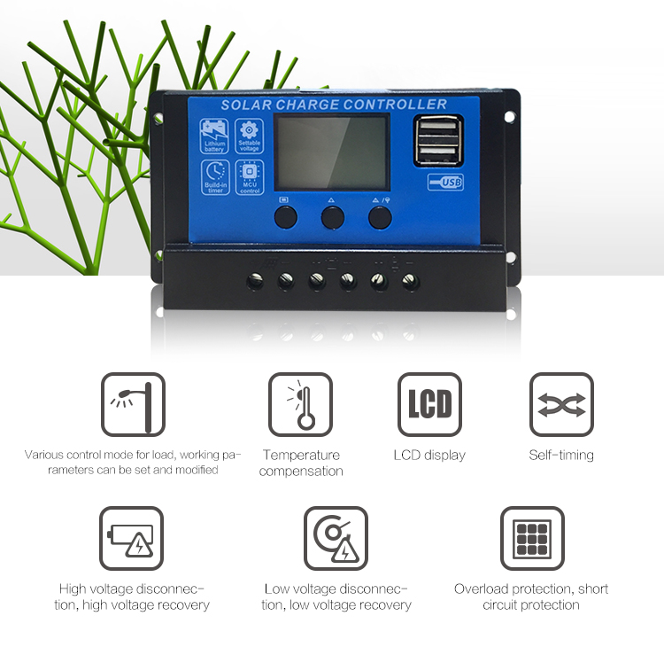 Customized high voltage energy system 12v 24v 36v 10a 20a 30a 60a 80a mppt solar charge controller