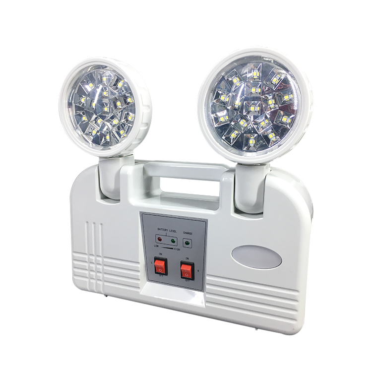 Led 220V Industrial Rechargeable Luminaire Self Test Twin Spot Emergency Light