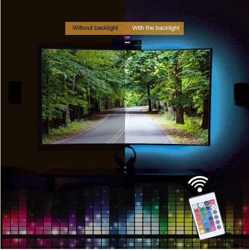 TV Lighting Kit Accent/Ambient TV Lighting Precut USB LED RGB Strip Lights TV Backlight Kit with Remote for TV, PC, Home