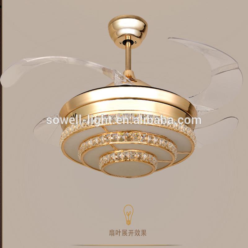 Hot selling products 2017 Modern invisible Ceiling Fan with light 42 inch retractable ceiling fan