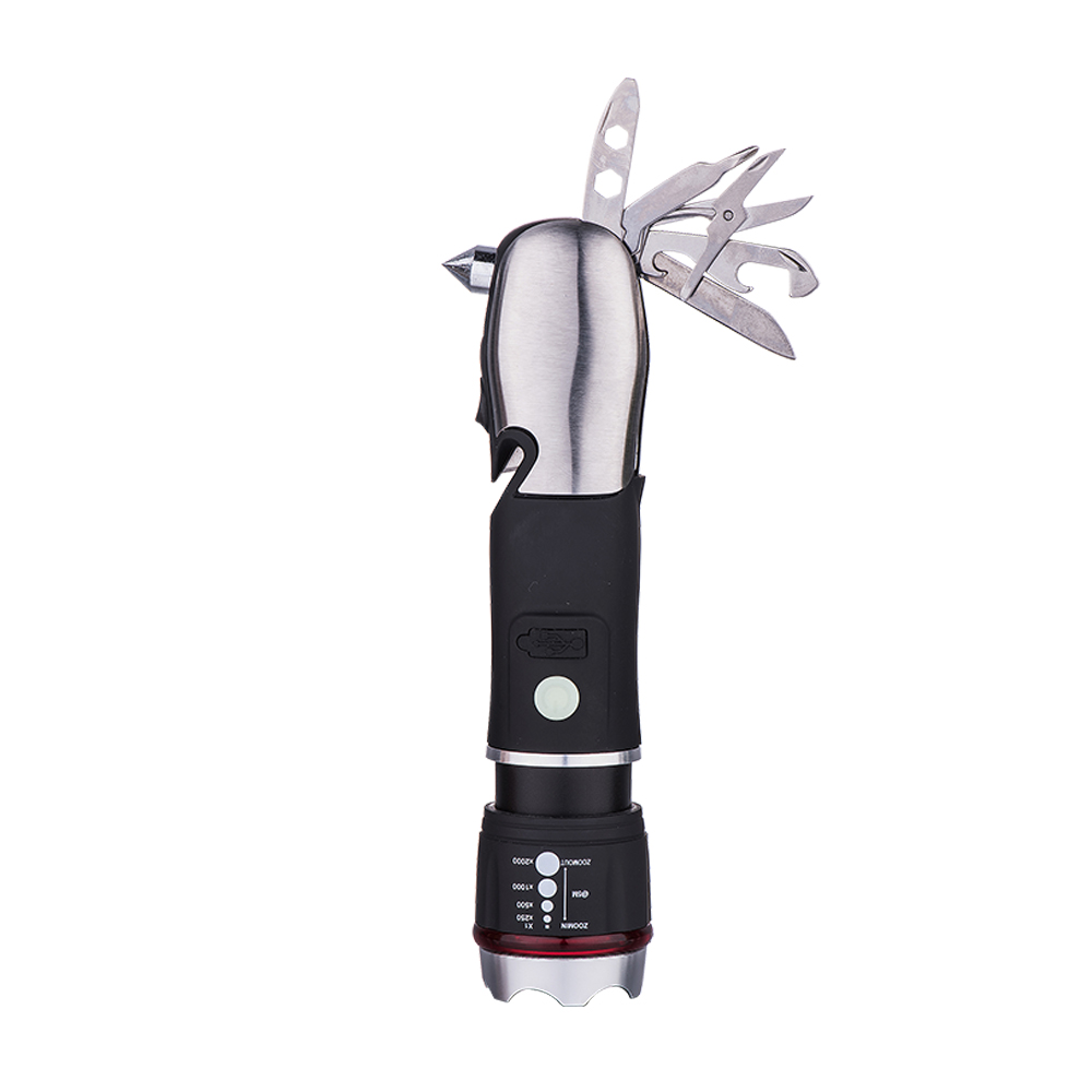 USB Rechargeable Multi-tools Flashlight With Emergency White Flash