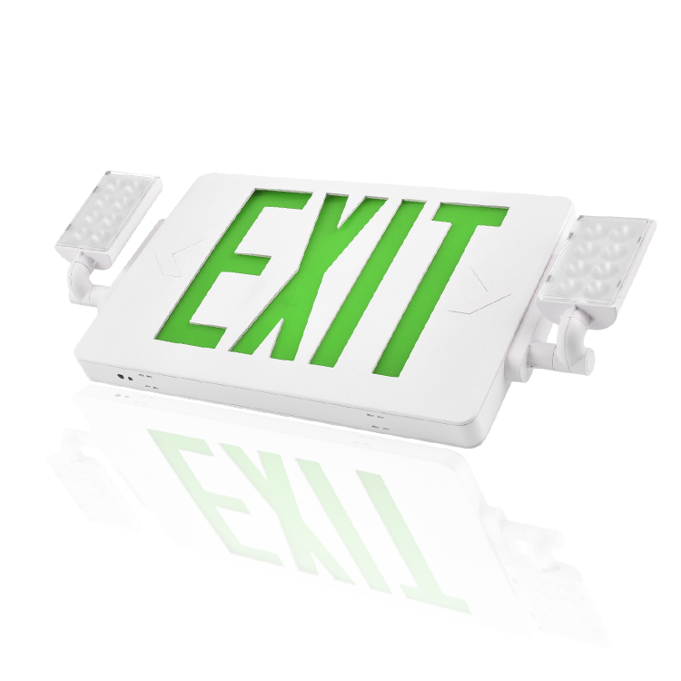 2019 NEW Slim LED Combo EMERGENCY EXIT SIGN green letter with LED Heads