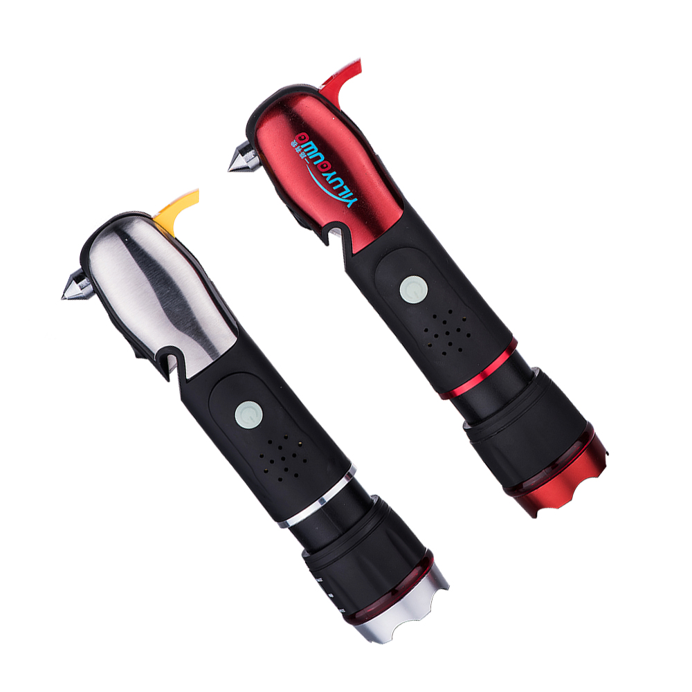 Best Sale China Supplier Multi Tools Alarm Whistle LED Outdoor Torch With Emergency Hammer For Car