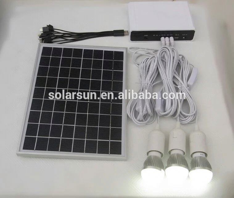 easy installation 8W rechargeable led home solar lighting kits 5200mAh Lithium battery with 4bulbs