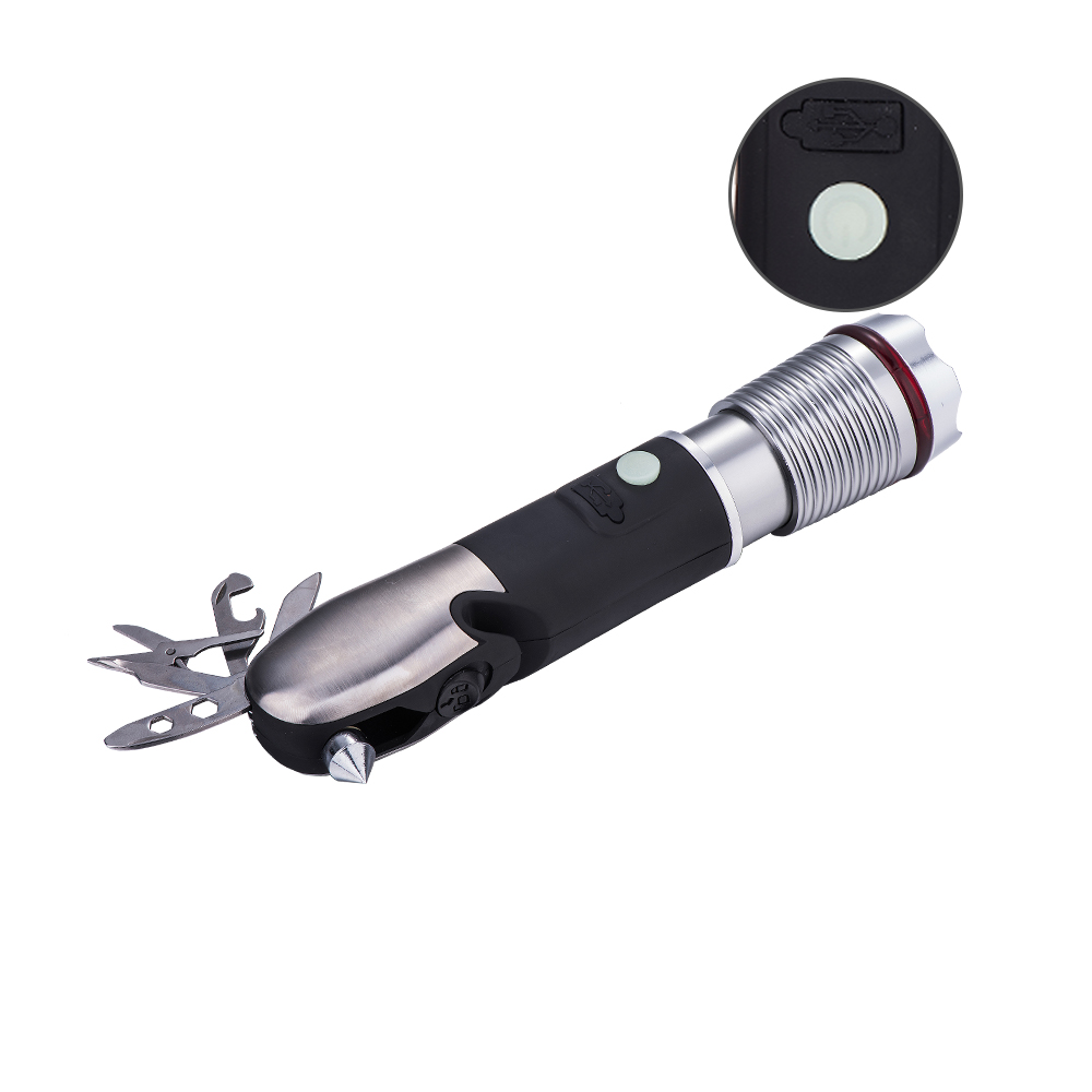 Multi-function LED Car Rechargeable Flashlight With USB Charging