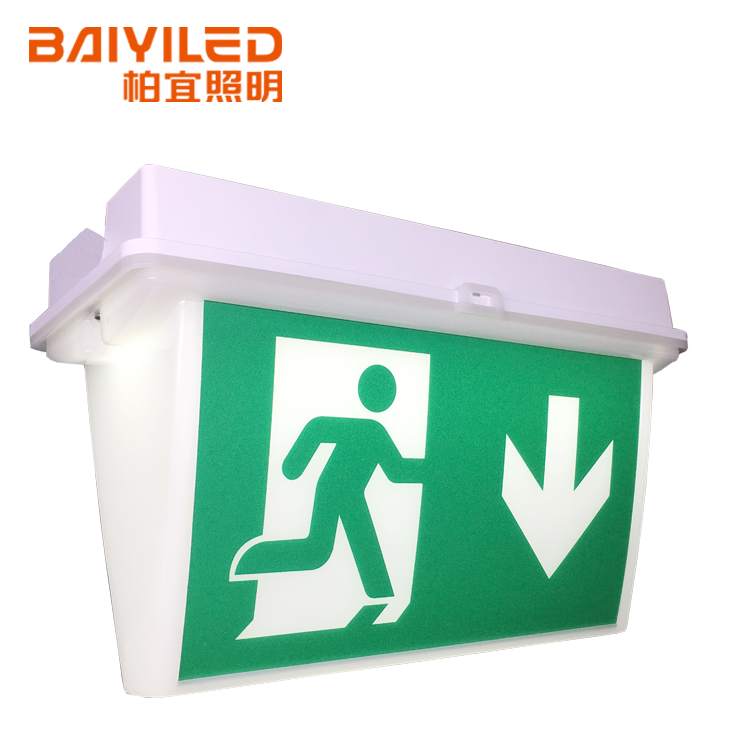 Rechargeable Emergency Sign Green Acrylic Battery Backup Exit Light Box